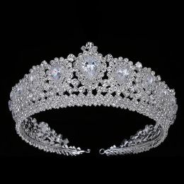 Charms Hadiyana New Bling Wedding Crown Diadeem Tiara met zirkonia kristal elegante vrouw tiaras en kronen voor optocht feest bc3232