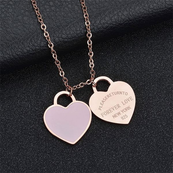 Charmes Coeur Collier Mode Qualité Mens Chaîne Pendentif Designer Colliers Pour Filles Mignon Couple Pendentifs Marque De Luxe Collier En Or En Gros Bijoux