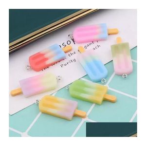 Charms Ice Cream Charms Hars Mini Gesimuleerde Voedsel Oorbellen Hanger Voor Vrouw Tas Sleutelhanger Diy Sieraden Accessoires Drop Delivery Sieraden Dhwbd