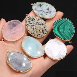 Charms Irregar Healing Labradorite Amazoniet Turquoise Stone Rose Quartz Crystal Pendant Diy Necklace Women Fashion Jewelry Dhgarden DHA4B