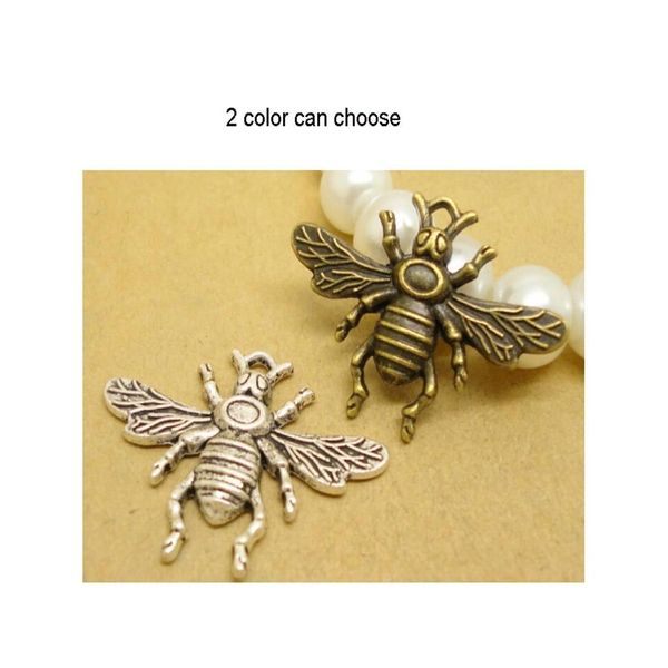 Charms Items100PCSLOT Aleación Abeja Bronce O Sier Plateado Colgante Fit Joyería DIY 2524mm8795748 Resultados de entrega de gotas Componentes Dho7H