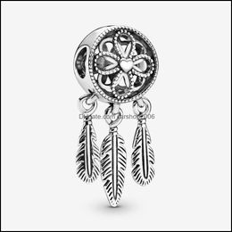 Charms Résultats de bijoux Composants Arrivée 925 Sterling Sier Spiritual Dreamcatcher Dangle Charm Fit Original European Bracelet Fashion Ae