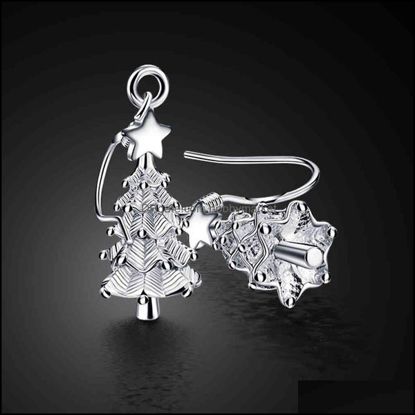 Charms Bijoux Résultats Composants Mode Personnalité 100% 925 Sterling Sier Arbre de Noël Goutte Femmes Charme Fil Boucles D'oreilles Cadeau Livrer