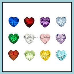 Charms Bijoux Résultats Composants Mélangez 12 couleurs HeartroundStar Birthstone Crystal Birthday Stone Floating Verket For Living M6031391