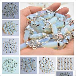Charmes sieraden bevindingen componenten natuursteen hexagonaal prisma waterdruppel hart opaal genezende hangers diy ketting dhnwz