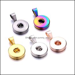 Charms Bijoux Résultats Composants Sier Or Métal 18mm Gingembre Snap Bouton Base Pendentif Pour DIY Snaps Boutons Collier Dhkip