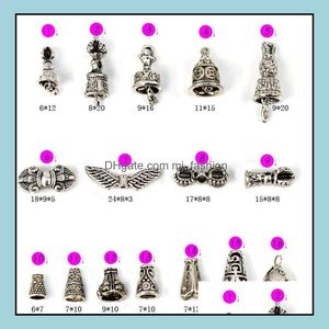 Charms Bijoux Résultats Composants Tibetan Sier DIY Fit Bracelet Vajra Pestle Bouddhiste Écriture Bell Jewelrt Findi DH2U4