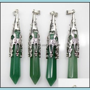 Charmes sieraden bevindingen componenten groothandel 1 stcs/kavel natuurlijke kristal aventurine opaal steen zeshoek pendum voor waarzeggerde hanger amet hea