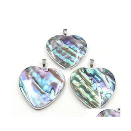 Charms sieraden eenvoudige hart hanger voor ketting maken abalone paua zeeschelp cabochon ingelegd 463 h1 drop levering bevindingen componen dhkut