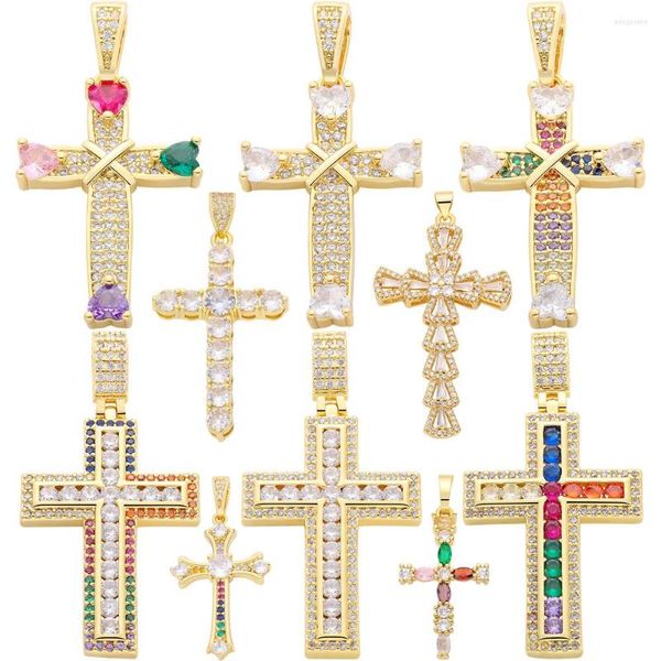 Dijes Juya talismán hecho a mano oración joyería religiosa fabricación DIY 18K chapado en oro Real suministros creativos de cruz cristiana