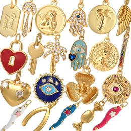 Charms sleutel van liefde schattig hart voor sieraden maken smelten goudkleur bloem dijes diy ketting oorbel armband uitstekende kwaliteit
