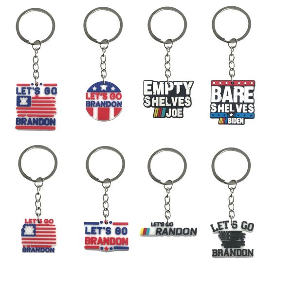 Charms Let’s Go Brandon10 Keychain Godie Bag Supplies Suministros de llave Anillos de mochila Accesorios colgantes de colgante Capuleto Adecuado para Ott8o