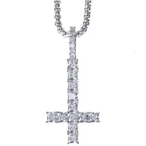 Charms Lil Uzi Vert Reverse Cross Pendentif Haute Qualité Pierres carrées Hiphop Fit Bijoux 230210 Drop Livraison Résultats Composants Otwqk