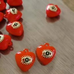 Charms veel Prachtige accessoires bevindingen DIY oranje hart boze oog hanger charme oorbel ketting sieraden maken groothandel