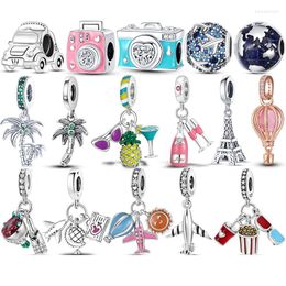 Charms Mooie charme zilveren kleur eiffeltoren camera vliegtuig reizen aarde huis fit armband sieraden diy maken