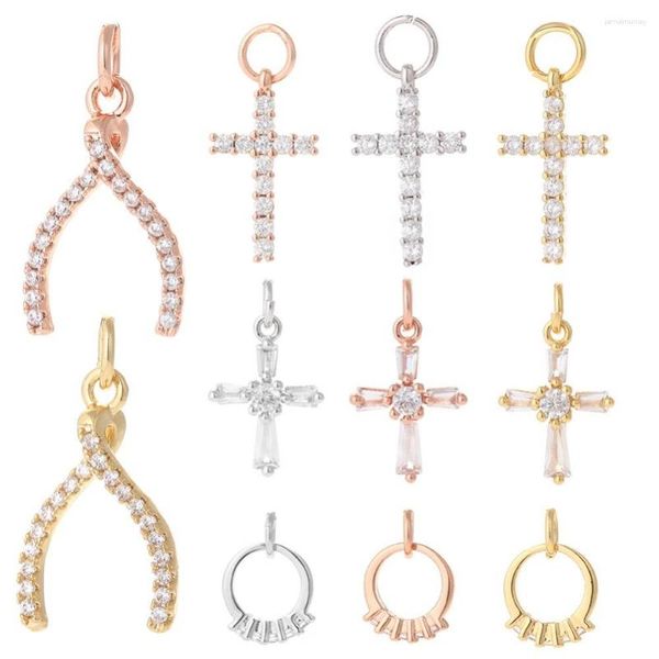 Breloques de luxe en Zircon pour la fabrication de bijoux, pendentif tendance, boucles d'oreilles, collier, Bracelet, couleur or, Sacre Coeur