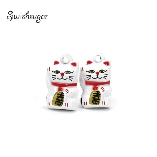 Charms Maneki Neko, cascabeles de cobre, abalorio para fiesta de Navidad, cumpleaños, Festival, decoración colgante para teléfono