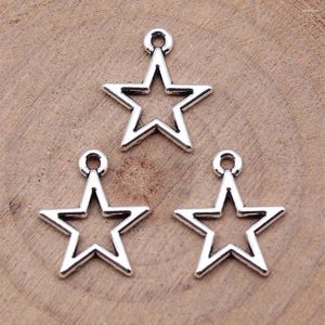 Breloques pour hommes, accessoires pentagramme étoile, fournitures pour bijoux 14x16mm, 40 pièces