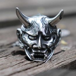 Charms Hommes En Acier Inoxydable 316L Japonais Anger Hannya Fantôme Masque Pendentif Collier Punk Gothique Biker Jewelry256o