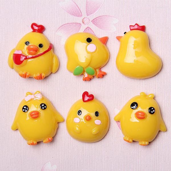 Charmes Mini commande 10 pièces Kawaii Animal poussin résine Cabochons bijoux à bricoler soi-même résultats ornement accessoires Gilr cheveux arc pince centrale