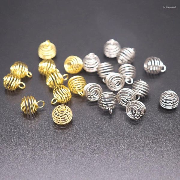 Dijes Mini linterna en espiral para fabricación de joyería, collar de pendientes DIY, accesorios colgantes de Metal en forma de 8x10mm