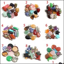 Charms gemengde vorm natuursteen charmes kruis hartster hanger genezende mode kralen groothandel veel voor sieraden maken dhseller2010 dhbrs