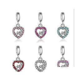 Charms Moeders Dag sieraden Crystal Rhinestone Mom kralen Charm Sier Big Hole losse spacer Craft Pead Fit Bracelet Making 490 DH5V2