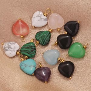 Breloques multicolores en forme de cœur, pendentifs en acier inoxydable 304 pour la fabrication de bijoux, boucles d'oreilles pour femmes, 12x13mm