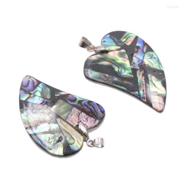 Charmes naturel ormeau Paua coquille pendentif pour collier à faire soi-même porte-clés pêche coeur zélande amant bijoux accessoires A883
