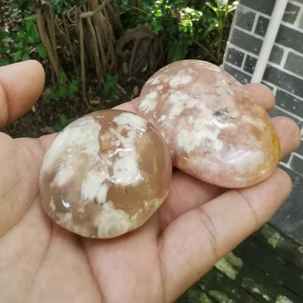 Accesorios de piedra de ágatas de flor de cerezo natural de encantos a mano no porosos