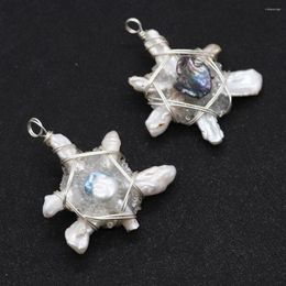 Breloques en cristal naturel, pendentif en perle enveloppé à la main, demi-gemme en forme de flocon de neige, collier exquis, bijoux artisanaux à la mode
