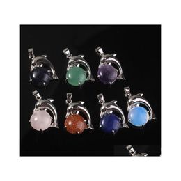 Charms Naturel Gem Pierre Dauphin Forme Pendentifs Opale Cristal Rose Quartz Diy Colliers Fabrication de Bijoux Ffshop2001 Drop Delivery Findi Dh0Tn