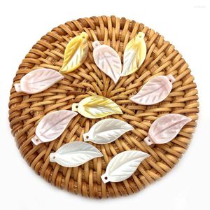 Breloques naturel coquille de mer feuille pendentif motif mode petit ornement pour faire des bijoux à bricoler soi-même Bracelet collier 9x20mm