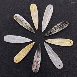Charms Natural Shell Charm hanger bladeren parelparel sieraden diy maken oorbellen ketting ontdekte handgemaakte accessoires 9x35 mm