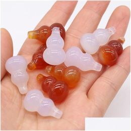 Charms Natural Stone Agate Gourd Luck Perle Perge Pendentielle Rouge à la main pour les bijoux de mode Making DIY Collier Bracelet AMET DROP DELIVE DHHOD