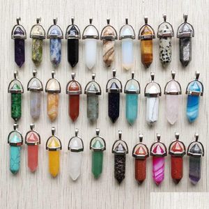 Charms Pierre Naturelle Charme Rose Quartz Aventurine Lapis Verre Opale Cristal Hexagonal Pendentifs Pour Diy Bijoux Fabrication Accessoires Dro Dhjbl