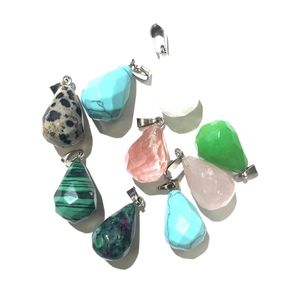 Charmes Pierre Naturelle Facettes Goutte D'eau Pendentif Rose Quartz Guérison Reiki Cristal Collier À Faire Soi-Même Boucles D'oreilles Femmes Bijoux De Mode Dhgarden Dhql8