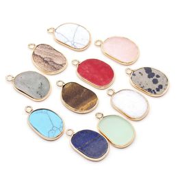 Charms Natural Stone Foot Form Rose Quartz Lapis Lazi Turquoise Opal hanger Diy voor ketting oorbellen sieraden maken 15x25 dhgarden dh4sv