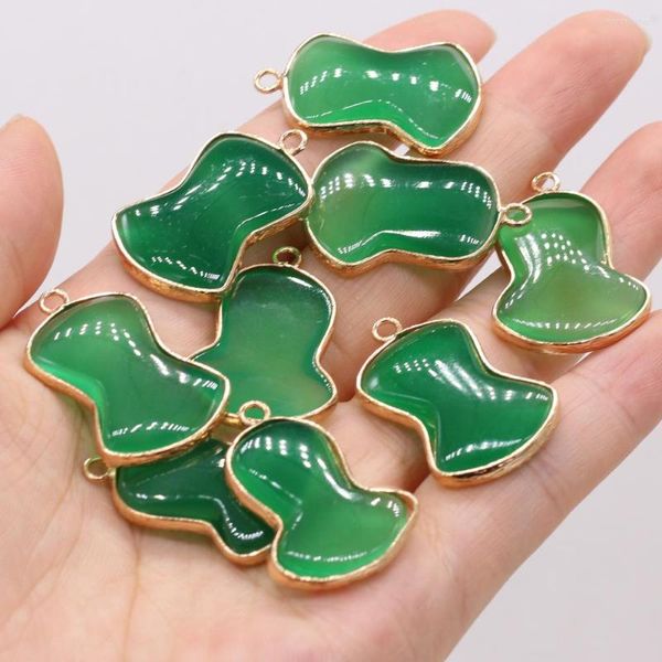 Dijes de piedra Natural de forma Irregular, colgantes de Jades de Malasia verde para hacer joyas, collar, pendientes, regalo para mujeres