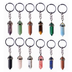 Charms Natuursteen Sleutelhanger Ringen Sleutelhanger Mode Keyhouder Boho Sieraden Auto Sleutelhanger Voor Vrouwen