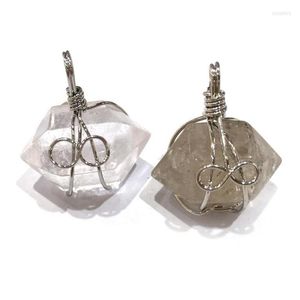 Charms Pendentif en pierre naturelle Forme Irregar Crystal Wire Wrap Exquis pour la fabrication de bijoux Bracelet à bricoler soi-même Collier Accessoires Drop Deliv Dhchm