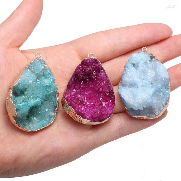 Breloques pendentifs en pierre naturelle, forme de goutte irrégulière, dent en cristal Druzy pour la fabrication de bijoux, accessoires de bricolage, Bracelet et collier