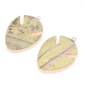 Charms Natural Stone Hangers bladvorm semi -kostbaar voor sieraden maken ketting armband geschenk diy