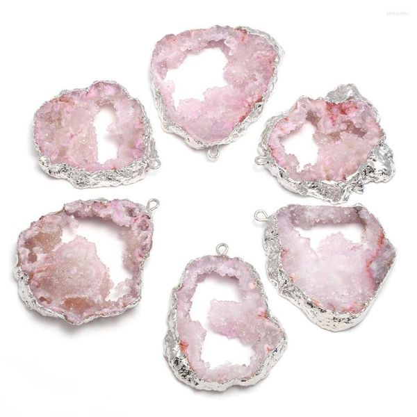 Charmes Pierre Naturelle Rose Cristal Cluster Pendentifs Forme Irrégulière Exquis Pour La Fabrication De Bijoux DIY Collier Boucle D'oreille Accessoires