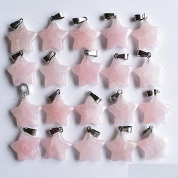 Bedels Natuursteen Tigers Eye Opal Pink Quartz Star Healing Hangers Diy Voor Sieraden Accessoires Maken Drop Delivery Bevindingen Comp Dh7Eg