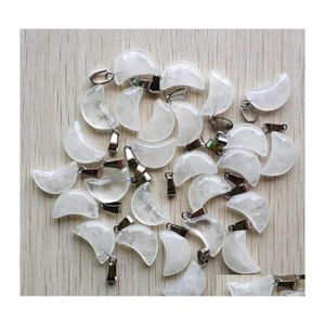 Charms Naturel Cristal De Quartz Blanc Croissant De Lune Forme Pendentifs Pour La Fabrication De Bijoux Diy En Gros Drop Delivery Résultats Composants Dhmgs