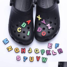 Charms Nieuwe Klomp Pvc Engels Alfabet Gekleurde Letters Sandalen Schoen Gesp Zomer Fabriek Groothandel A-T Drop Delivery Otwqg