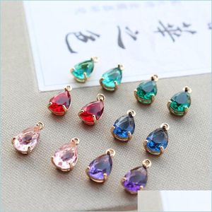 Charms Nieuwe Mode Mticolor Tear Drop Glass Charm Kleurvastheid Kc Gouden Plaat Koperen Basis Accessoires Voor Sieraden Maken Drop Delivery Jewe Dhsyp