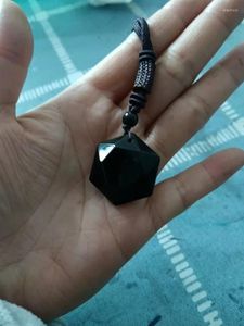 Charms Obsidiaan Hanger Spirit Pendulum Energiesteen Hexagram Ketting Heren- en damestruiketting