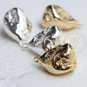 Charms One Piece Premium Prated Solid Brass Nugget Charm - 18x14mm (4746C)